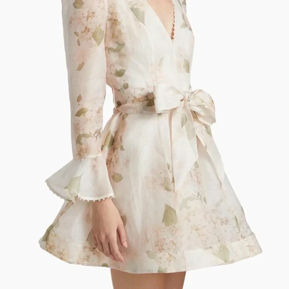 Zimmermann | Dresses | Zimmermann Cream Floral Long Sleeve Dress | Poshmark
